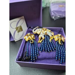 Elizabeth Taylor for Avon “Elephant Walk” Vintage Brooch & Earrings Set